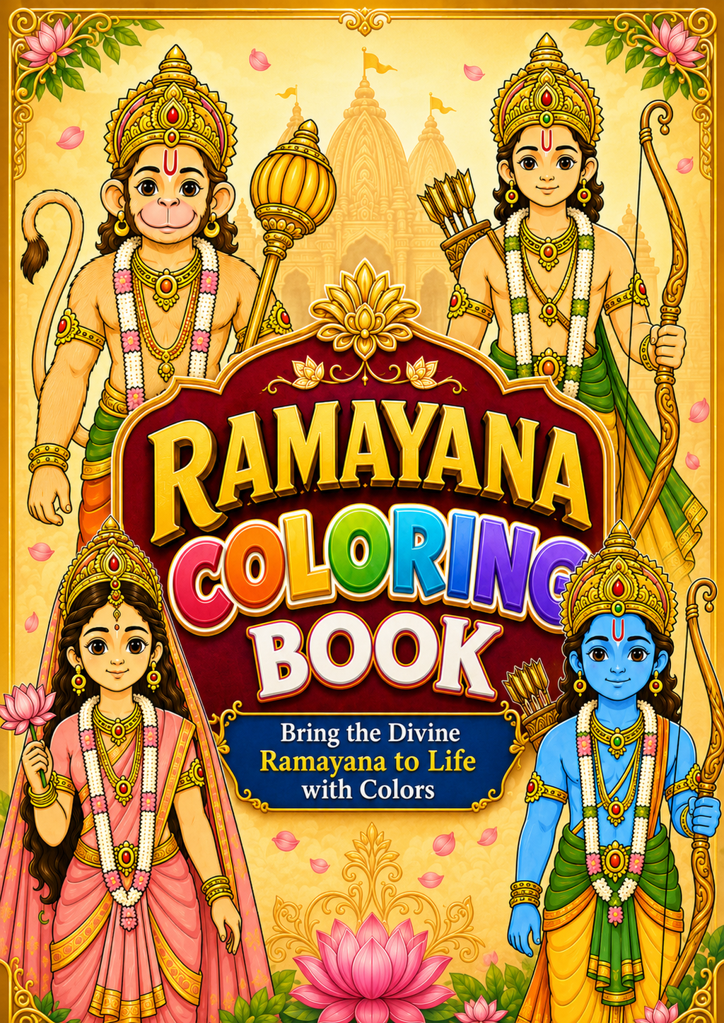 Ramayana Coloring Book for Kids - (10 Characters)