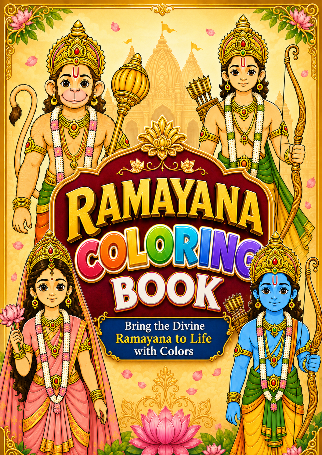 Ramayana Coloring Book for Kids - (10 Characters)