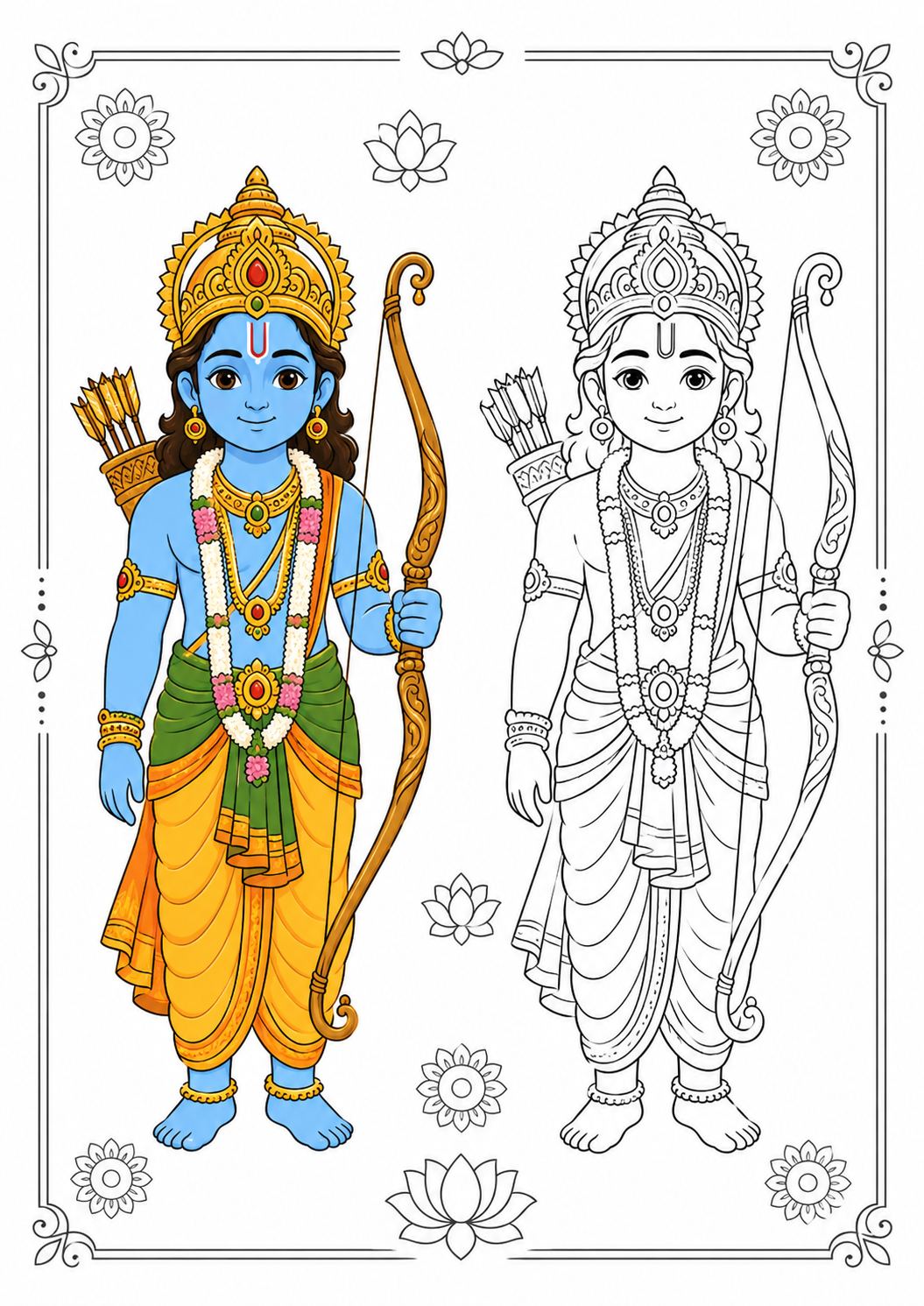 Ramayana Coloring Book for Kids - (10 Characters)