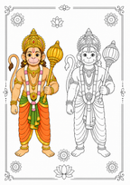 Ramayana Coloring Book for Kids - (10 Characters)