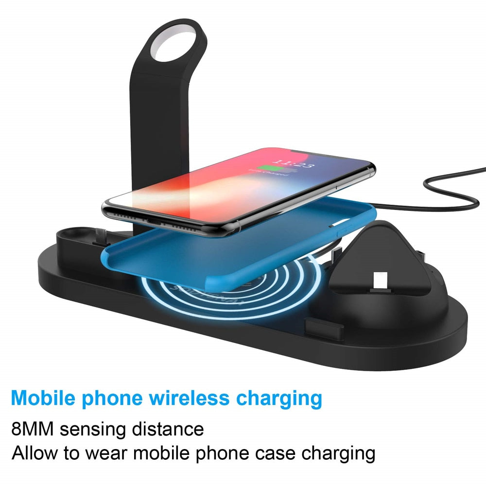 4-in-1 Multi Device Wireless Charging Dock Station for Apple iPhone, Samsung, Android, iWatch, iPad, Airpods, Google Pixel